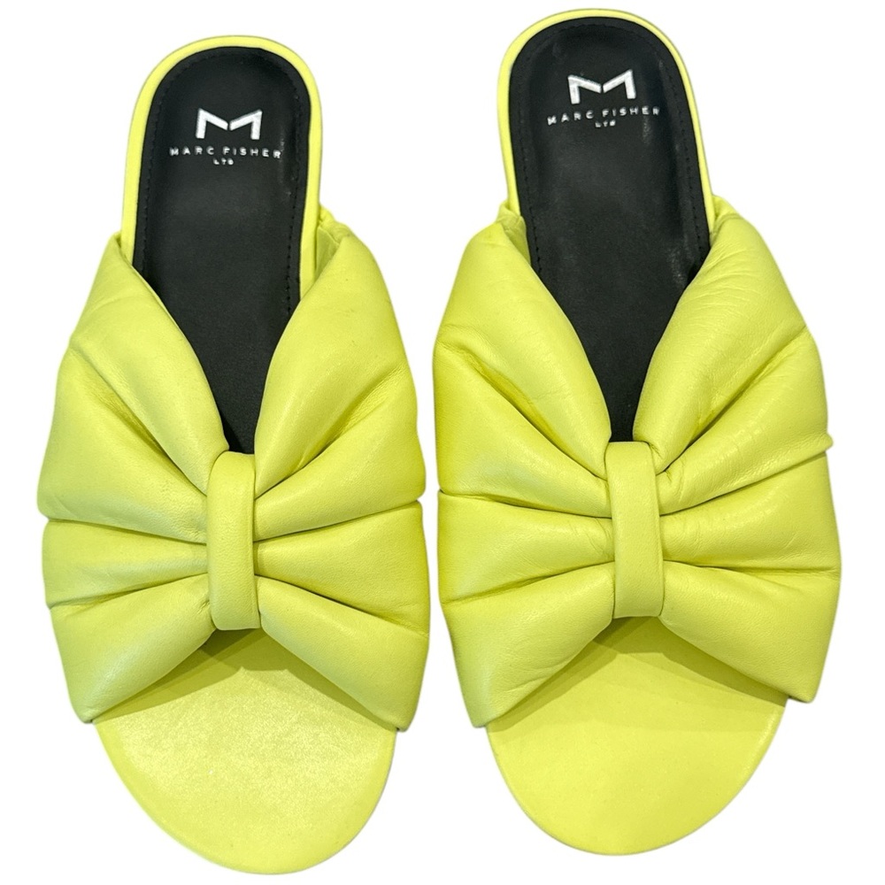 Marc Fisher Lime Bow Slide Sandals